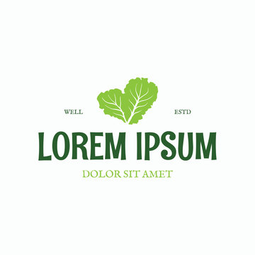 Fresh green lettuce classic logo design inspiration