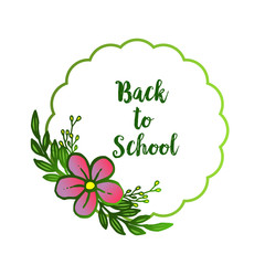 Concept for card back to school, with feature wreath frame. Vector