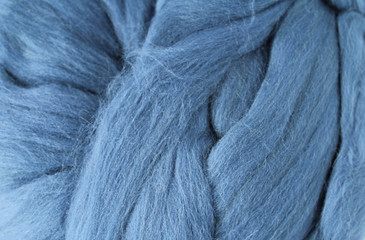 Sheep wool texture blue background