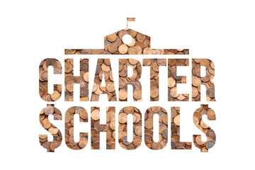 Charter Schools Profit from Public Education Funds, Pennies Concept