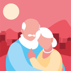 happy grandparents day flat design