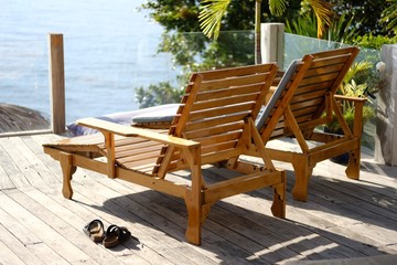table and chairs in garden
