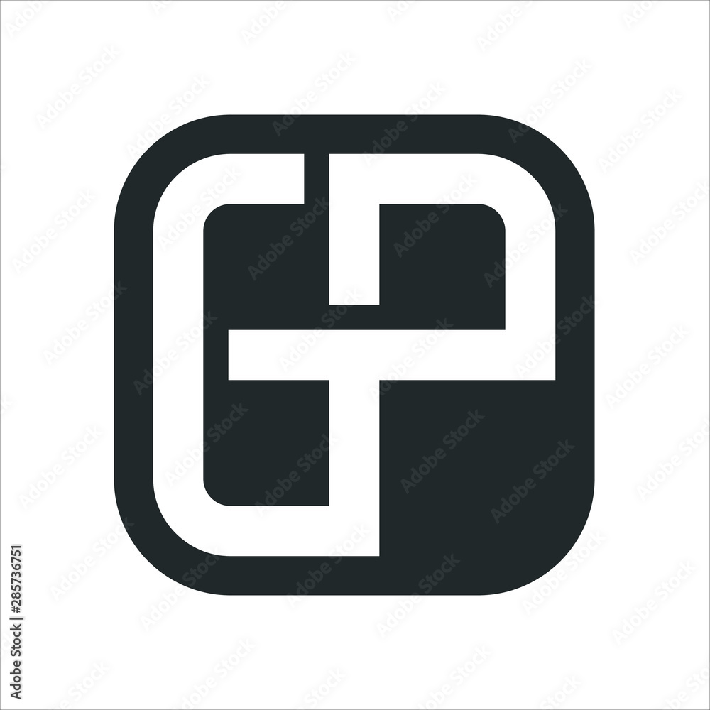 Wall mural letter g and p. vector logo.