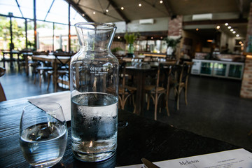 water bottle on the table