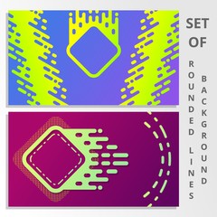 Abstract Gradient Rounded Lines Background Set