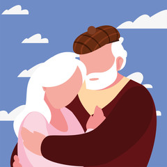 happy grandparents day flat design