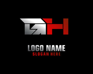 GH Initial letter logo template vector	