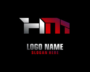HM Initial letter logo template vector	