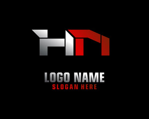 HN Initial letter logo template vector	