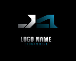 JA Initial letter logo template vector	