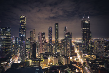 Fototapeta premium Melbourne City Skyline w nocy