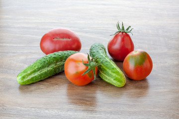 cucumbers and tomatoes just from the garden in the Studio