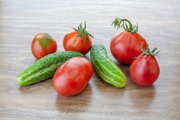cucumbers and tomatoes just from the garden in the Studio