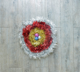 combination of Christmas balls and garlands