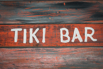 Image of hand painted tiki bar sign