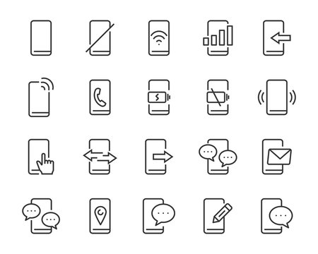 set of phone icon, telephone, smart phone, call, communication