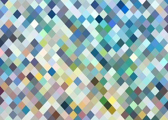 Pixel pattern. Blue yellow green pied mosaic background.