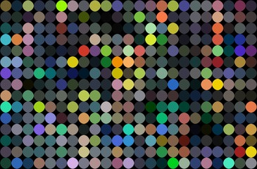 Orange green blue yellow dots colorful background. Plain mosaic pattern. Joyful festive illustration.