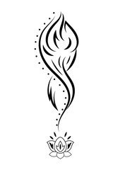 beautiful tattoo of a Lotus flower.tribal style.vector