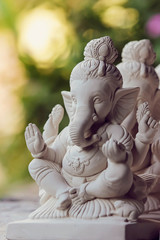 Statue of Lord Ganesha Made from plaster of Paris without color 