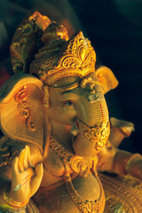 Fototapeta na wymiar Idol of God Ganesha made with Plaster of Paris material
