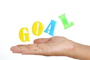 Goals word concept. Plan and Target.