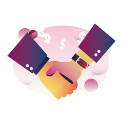handshake icon flat design image