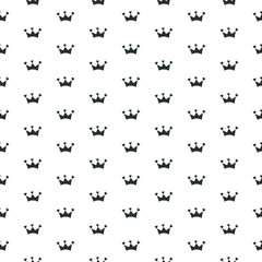 Seamless Pattern Crown and Little Hearts