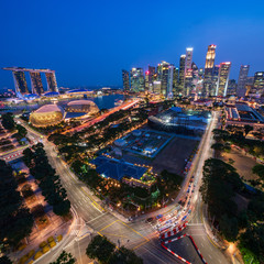 Naklejka premium Singapore Skyline at magic hour