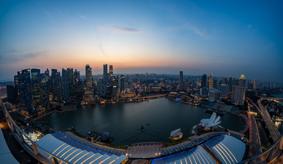 Fototapeta na wymiar Singapore Skyline at magic hour