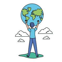 Avatar man with planet design