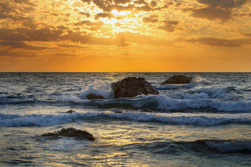Sunrise Sea Rocks Beach
