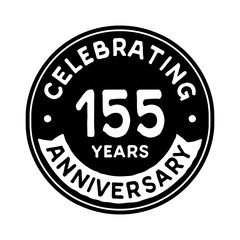 155 years anniversary logo template. Vector and illustration.