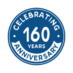 Fototapeta premium 160 years anniversary logo template. Vector and illustration.