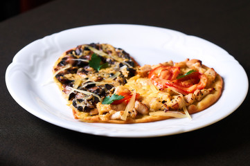pizza with tomato and cheese