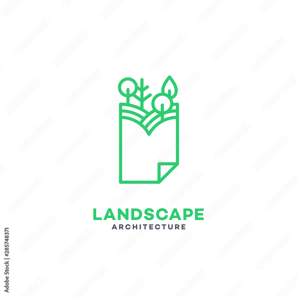 Wall mural landscape architecture logo