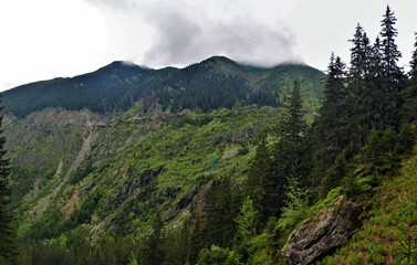 Fagaras mountains with cloudy sky