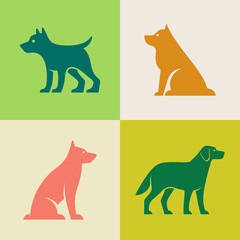 Set of Dog logo. Icon design. Template elements