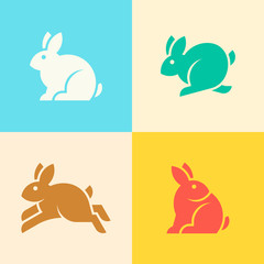 Set of Rabbit logo. Icon design. Template elements