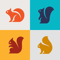 Set of Squirrel Logo. Icon design. Template elements © Nataliia