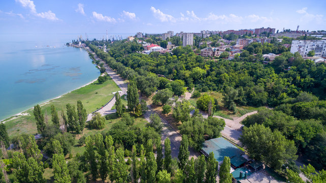 The embankment of Taganrog. Panorama. Rostov region. Russia
