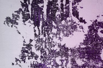 purple big scratched holes on paint on material texture - beautiful abstract photo background