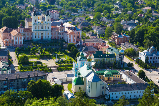 Kremenets city, old town, top view. Ukraine.