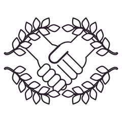 handshake icon flat design linear image