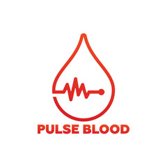Pulse Blood Logo Template Design Vector, Emblem, Design Concept, Creative Symbol, Icon