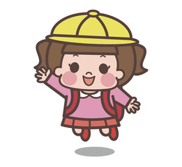 女の子　小学生　ジャンプ