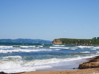 View on Japanese sea near Vrangel, Primorsky Krai, Russia.