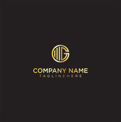 Letter M G Luxury Logo Business Circle Badge Template Icon Stock. Alphabet Initial G M wedding Logo Design