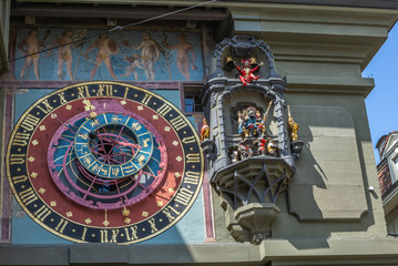 Obraz premium Detail of the astronomical clock on the Bern clock tower (
