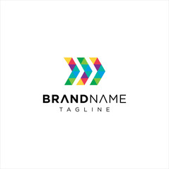 Abstract Colorful Arrow Logo Icon Design 